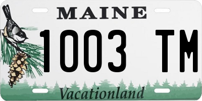 ME license plate 1003TM