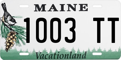ME license plate 1003TT