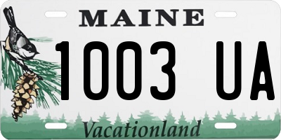 ME license plate 1003UA