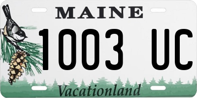 ME license plate 1003UC