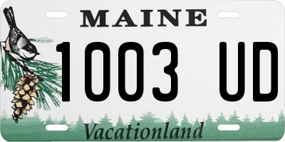 ME license plate 1003UD