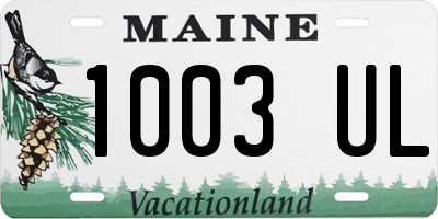 ME license plate 1003UL