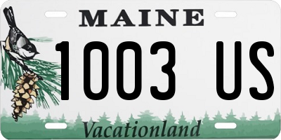 ME license plate 1003US