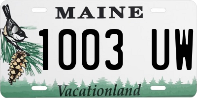 ME license plate 1003UW