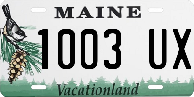 ME license plate 1003UX