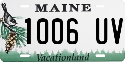 ME license plate 1006UV