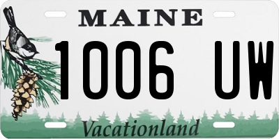 ME license plate 1006UW