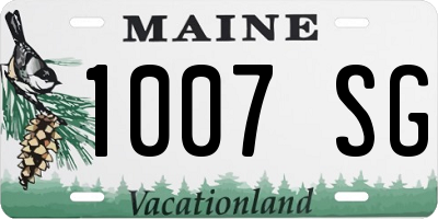 ME license plate 1007SG