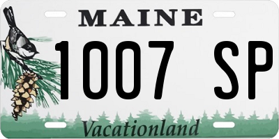 ME license plate 1007SP