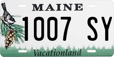 ME license plate 1007SY
