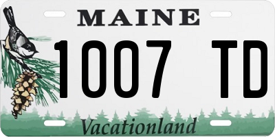ME license plate 1007TD