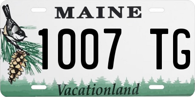 ME license plate 1007TG