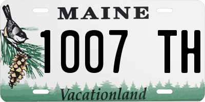 ME license plate 1007TH