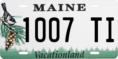 ME license plate 1007TI