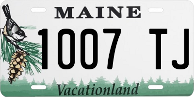 ME license plate 1007TJ