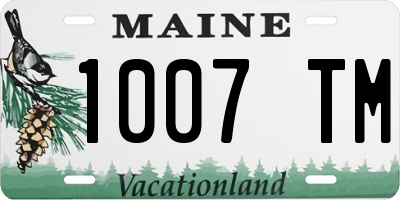 ME license plate 1007TM