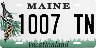 ME license plate 1007TN