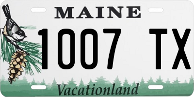 ME license plate 1007TX