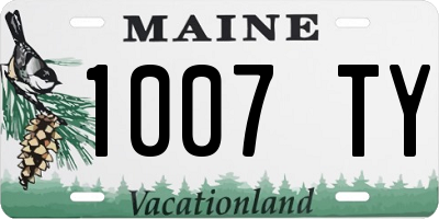ME license plate 1007TY