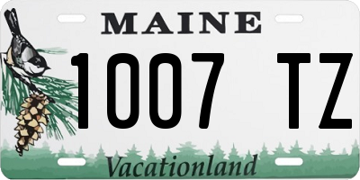 ME license plate 1007TZ