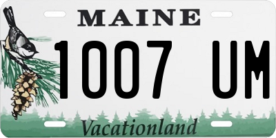 ME license plate 1007UM