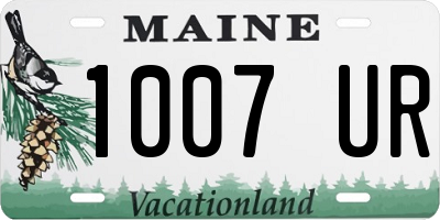 ME license plate 1007UR