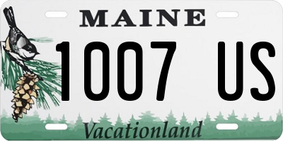 ME license plate 1007US