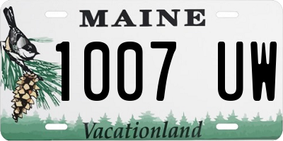 ME license plate 1007UW