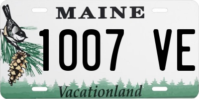 ME license plate 1007VE