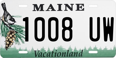 ME license plate 1008UW