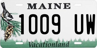 ME license plate 1009UW