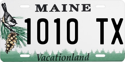 ME license plate 1010TX
