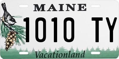 ME license plate 1010TY