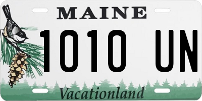 ME license plate 1010UN