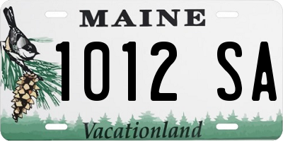 ME license plate 1012SA