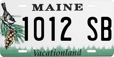 ME license plate 1012SB