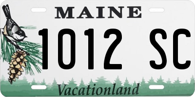 ME license plate 1012SC