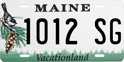 ME license plate 1012SG
