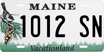 ME license plate 1012SN