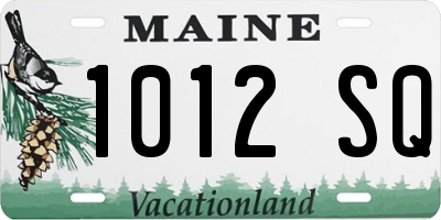 ME license plate 1012SQ