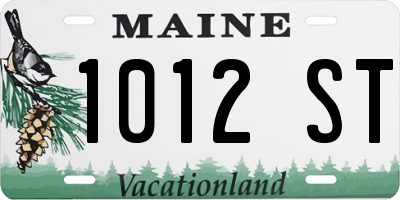 ME license plate 1012ST