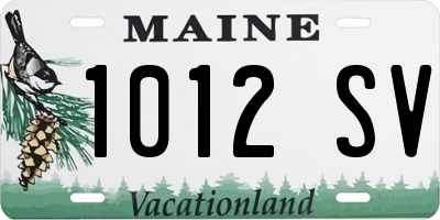 ME license plate 1012SV