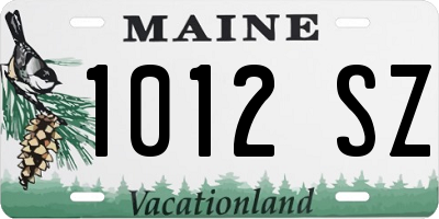 ME license plate 1012SZ