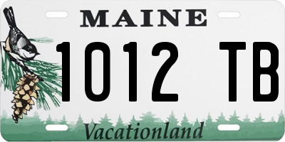 ME license plate 1012TB