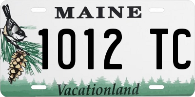 ME license plate 1012TC