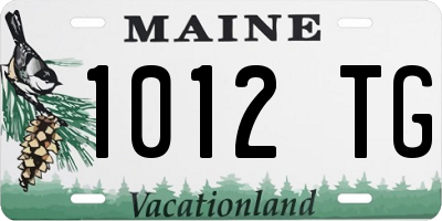 ME license plate 1012TG