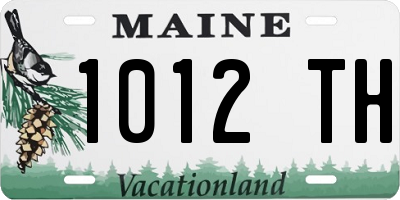 ME license plate 1012TH