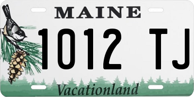ME license plate 1012TJ
