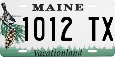 ME license plate 1012TX