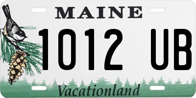 ME license plate 1012UB